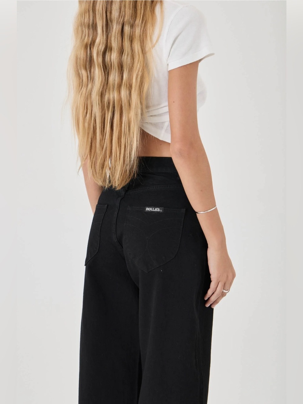 NEW Rolla's Gigi Barrel Curved Leg Jeans in Forever Black Size 27 - Picture 6 of 14